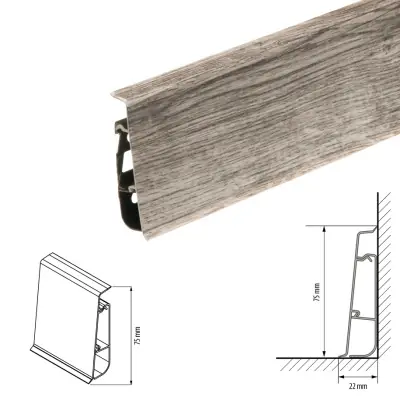 Плинтус напольный Cezar Hi-LINE Престиж M145 матовый Дуб Ричмонд