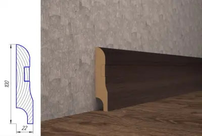 Плинтус шпонированный 01-100-22 венге