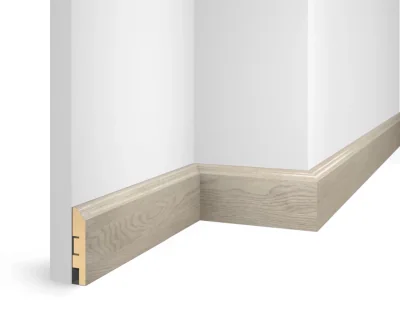 Плинтус МДФ Cosca Decor ЕP02 NanoFlex, Дуб Сноу, 80x16x2400 мм