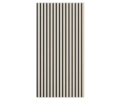 Акустическая панель, черный войлок, 1200х600х21мм, рейки МДФ, шпон дуб клэр светлый