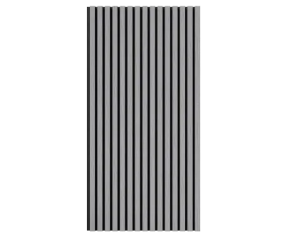 Акустическая панель, черный войлок, 1200х600х21мм, рейки МДФ, шпон дуб ардженто светло-серый