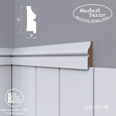 Молдинг для панелей m12-051-18 окрашенный по RAL/NCS