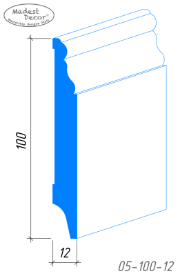 Белый плинтус МДФ 05-100-12 окрашенный
