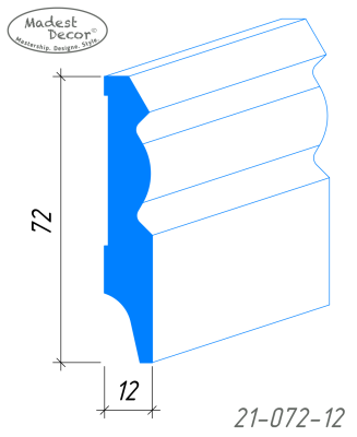 Плинтус МДФ 21-072-12 окрашенный по RAL/NCS