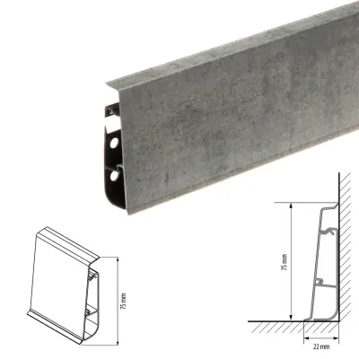 Плинтус напольный Cezar Hi-LINE Престиж M253 матовый Камень 1