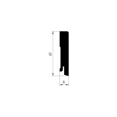 Белый напольный плинтус из МДФ Infinity Line IL103-080-16
