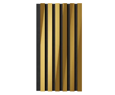 Комплект акуст.панелей, черный войлок, 600х300х19мм, рейки ЭКОПОЛИМЕР, желтое золото/2шт.