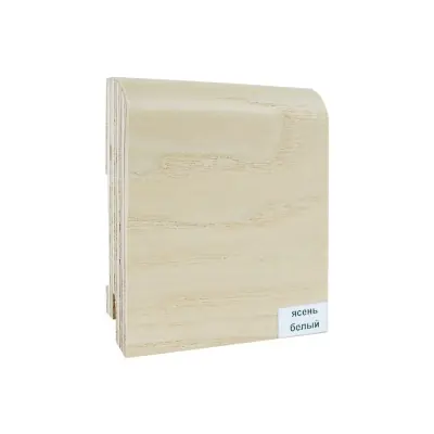 Плинтус шпонированный Ясень белый 100x15