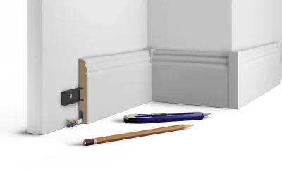 Монтажная планка ПВХ, 2400 мм, для плинтуса МДФ Cosca