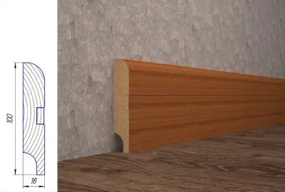 Плинтус шпонированный 10-100-18 орех