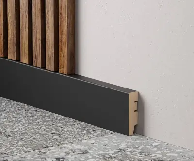 Плинтус WP80 МДФ экошпон Черный 80x22x2400 мм