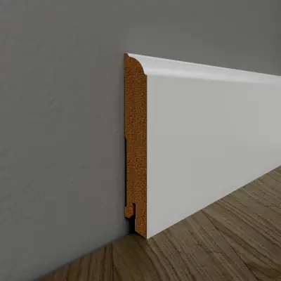 Белый напольный плинтус из МДФ Infinity Line IL101-100-16